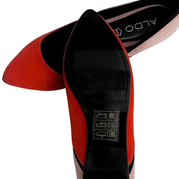 Women's Aldo Colorblock Real Leather Modern Ballet Flats Chic and Cute - Picture 5 of 7